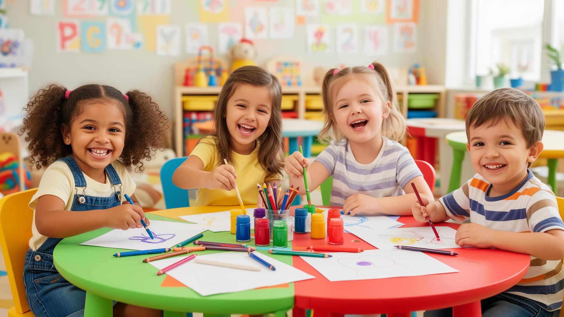 Children doing arts and crafts